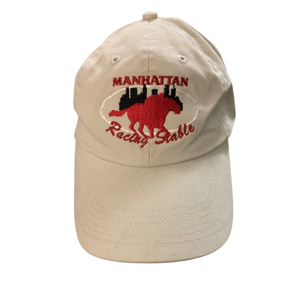 19.  Baseball Cap Manhattan Racing Stable Horse Jockey Embroidered Emblems